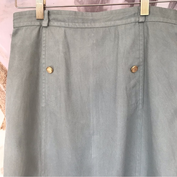 APERITIVE by WERNER | Vintage Tailored 100% Silk Green Mini Skirt Size 10 - Picture 8 of 15